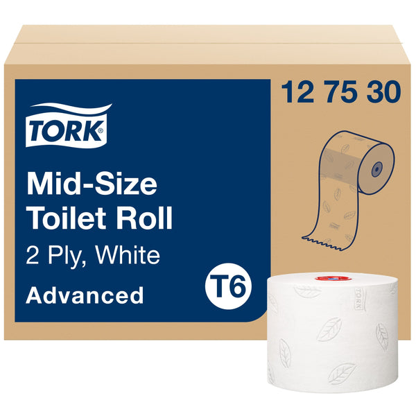 Tork, Midi Toilettenpapier, T6, advanced, Premium, 2lg, weiß, VPE: 27 Rollen