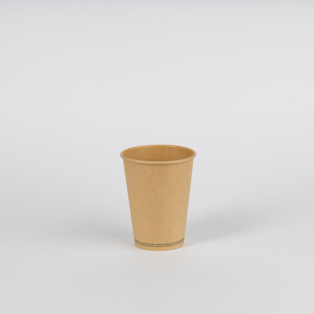 Pappbecher, neutral-braun, kraft/PE, 12oz, Ø90mm, 300ml, VPE: 1.000 St.