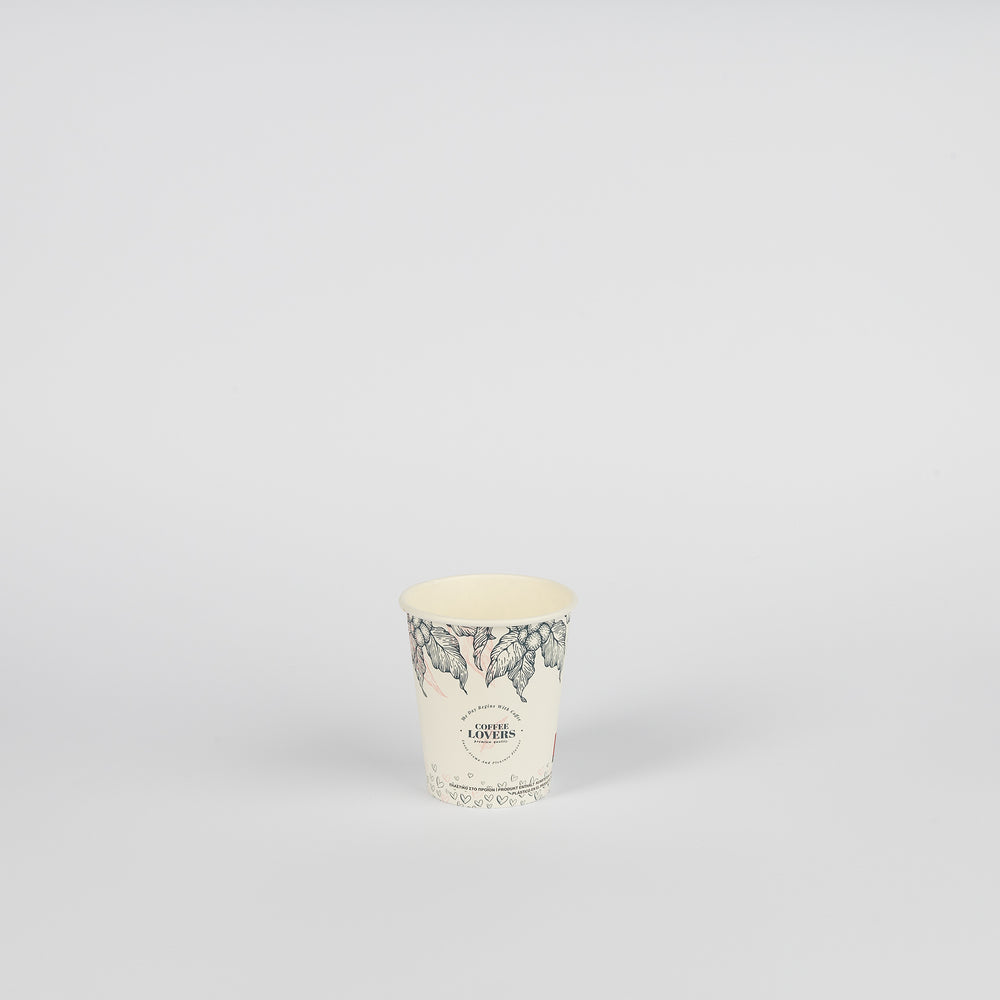 Pappbecher, weiß/PE, Motiv "COFFEE LOVERS", 8oz, Ø80mm, 200ml, VPE: 1.000 St.