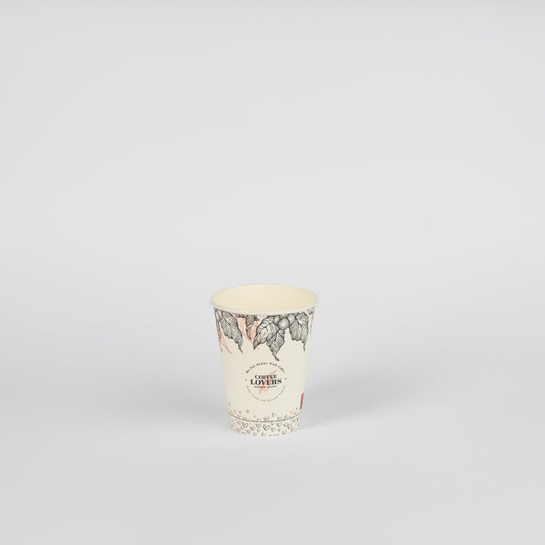 Pappbecher, weiß/PE, Motiv "COFFEE LOVERS", 12oz, Ø90mm, 300ml, VPE: 1.000 St.