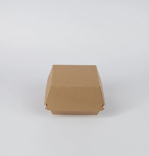 Burger-Box "L", braun, 12,5x12,5x10cm, Kraftkarton, braun, VPE: 165 St.