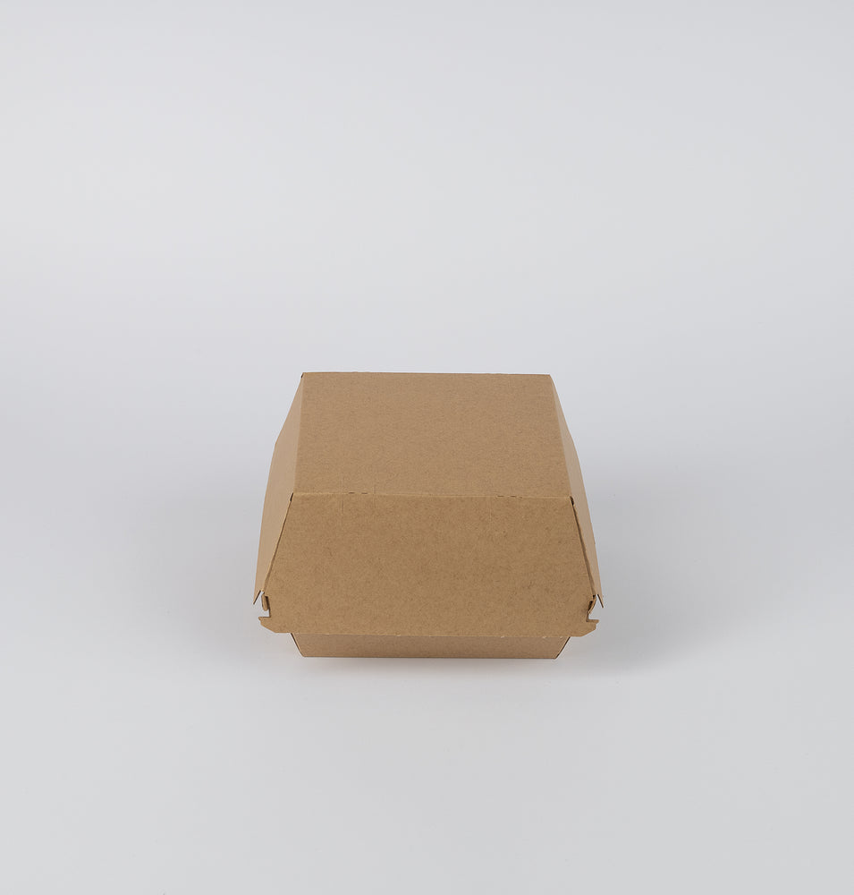 Burger-Box "L", braun, 16,8x15,4x9,8cm, Kraftkarton, braun, VPE: 165 St.