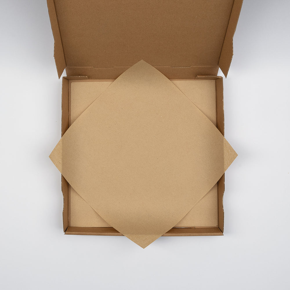 Pizza-Secure, Premium, 29x29cm, aus Pergamentersatz, neutral, braun, VPE: 1.000 Blatt