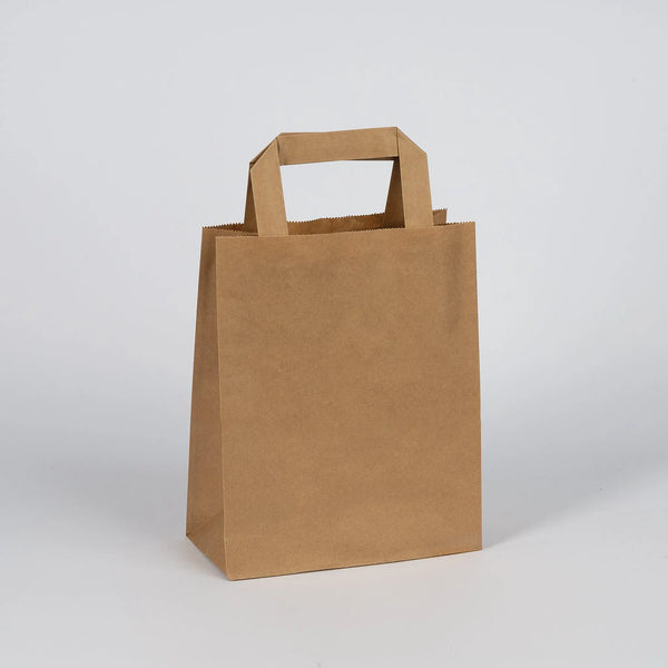 Papiertragetasche, 18+9x22cm, braun, <br>VPE: 200 St.