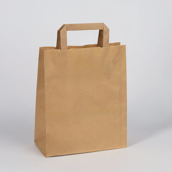 Papiertragetasche, 22+10x28cm, kraft, braun, <br>VPE 250 St.