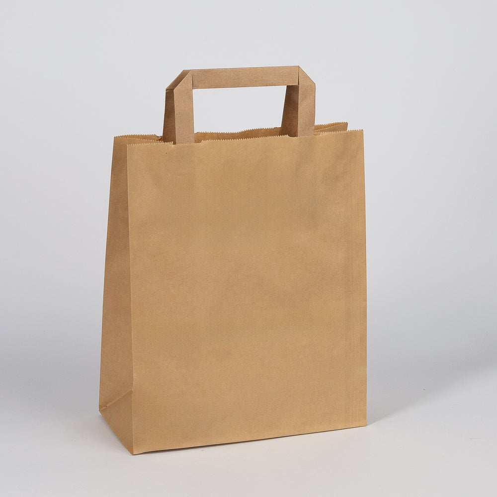 Papiertragetasche, 22+10x28cm, kraft, braun, VPE 250 St.