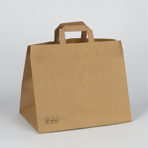 Papiertragetasche, Gastrobag, FSC Mix, 32+21,5*27cm, Kraftpapier braun, VPE: 250 St.