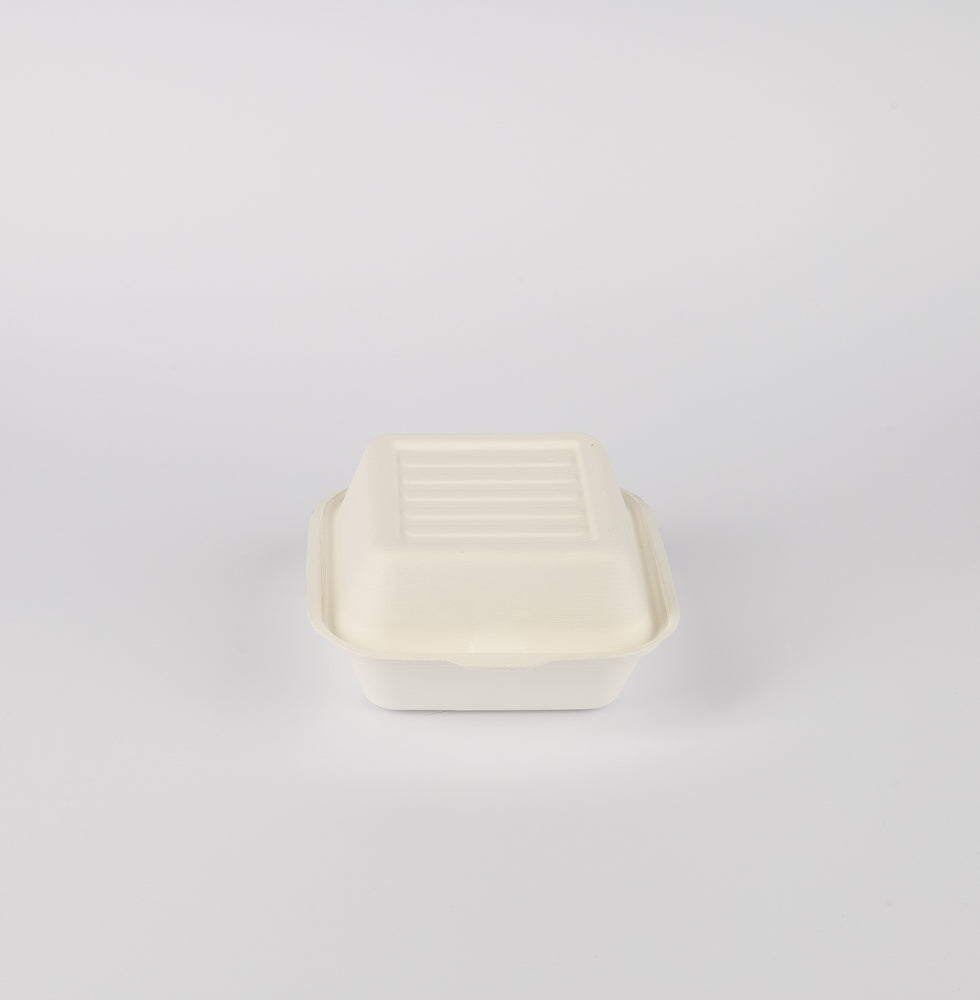 Bagasse, Burger Box, weiß, 15x15x8cm, VPE: 600 St.