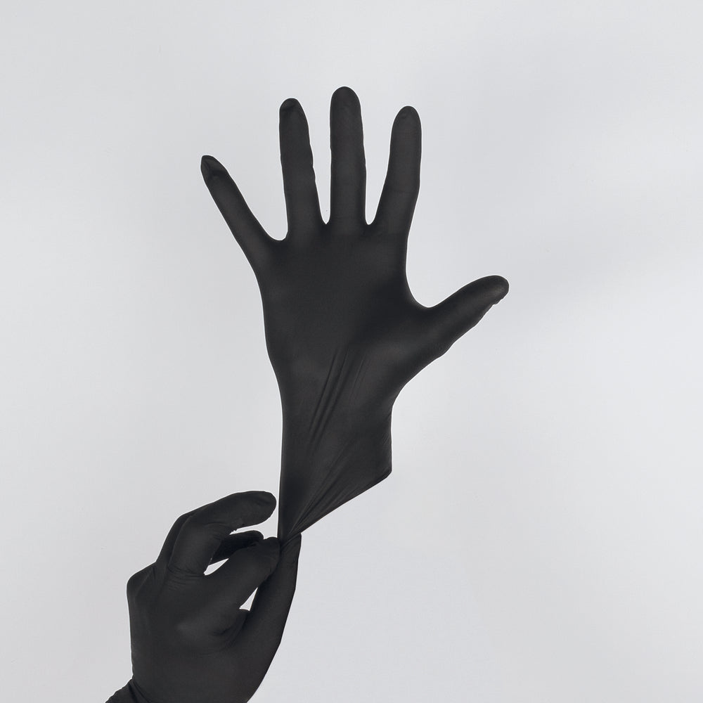 Nitril-Handschuhe, schwarz, puderfrei, Größe "M", VPE: 100 St.