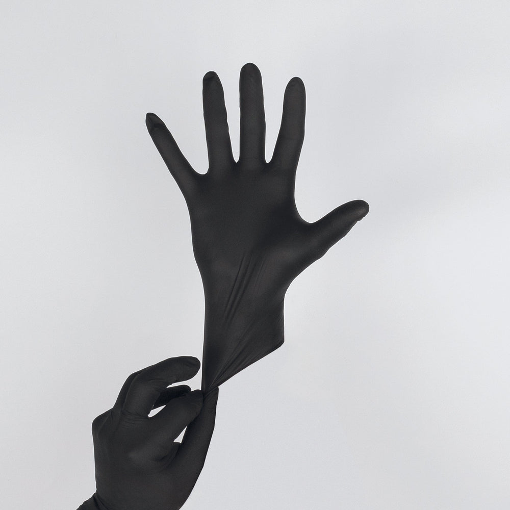Nitril-Handschuhe, schwarz, puderfrei, Größe