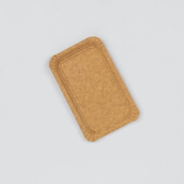 Pappteller, braun, 10x16cm, m. Fettbarriere, rechteckig, VPE: 250 St.