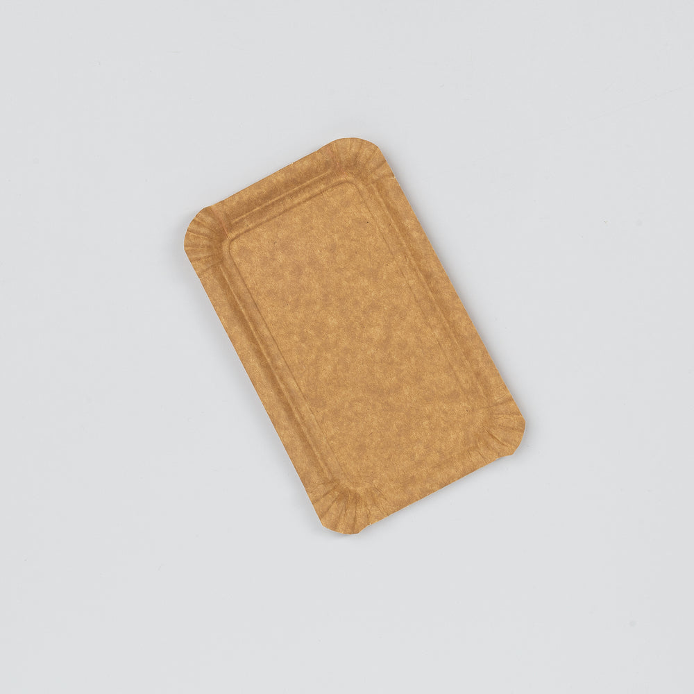 Pappteller, braun, 10x16cm, m. Fettbarriere, rechteckig, VPE: 250 St.