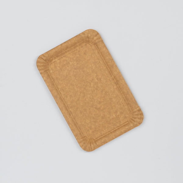 Pappteller, braun, 13x20cm, m. Fettbarriere, rechteckig, VPE: 250 St.