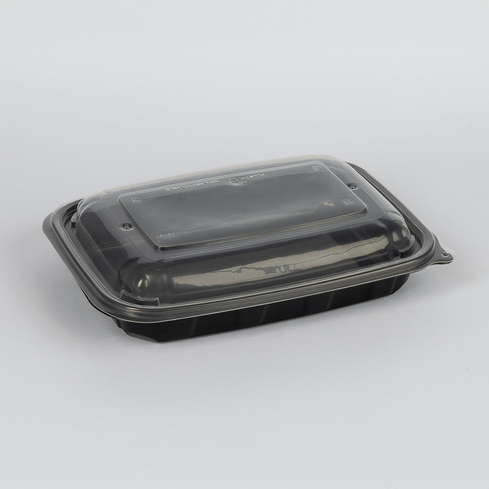 Mikrowellenschale, PP, ungeteilt, 250x182x55mm, schwarz, inkl. Deckel, VPE: 240 St.