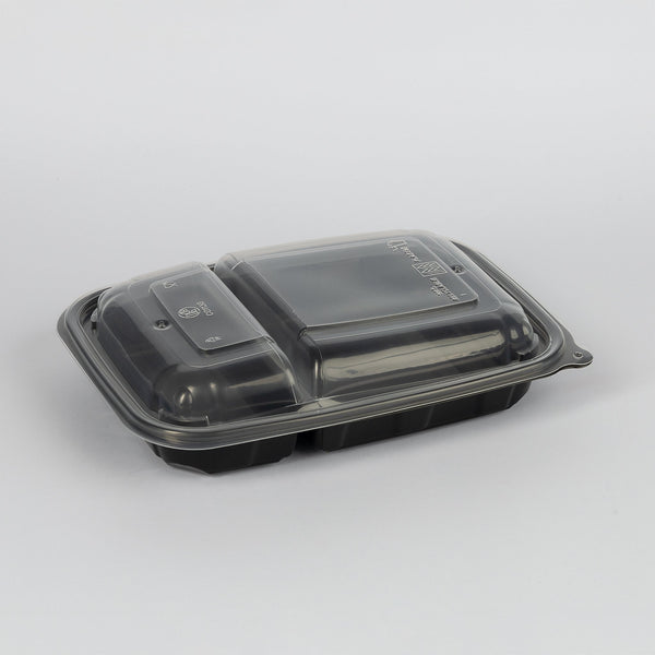 Mikrowellenschale, PP, 2-geteilt, 250x180x55mm, schwarz, inkl. Deckel, VPE: 240 St.