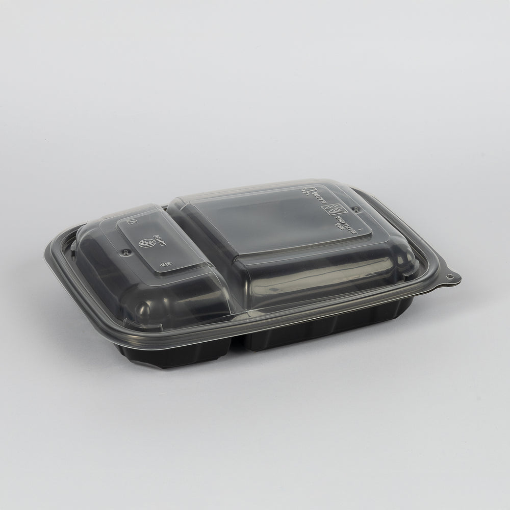Mikrowellenschale, PP, 2-geteilt, 250x180x55mm, schwarz, inkl. Deckel, VPE: 240 St.