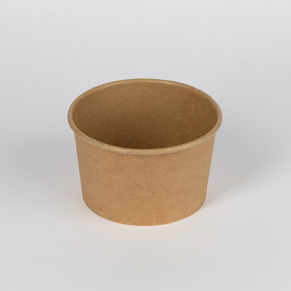 Salatschale aus Kraftkarton/PE, braun, 500ml, Ø120x70mm, VPE: 600 St.