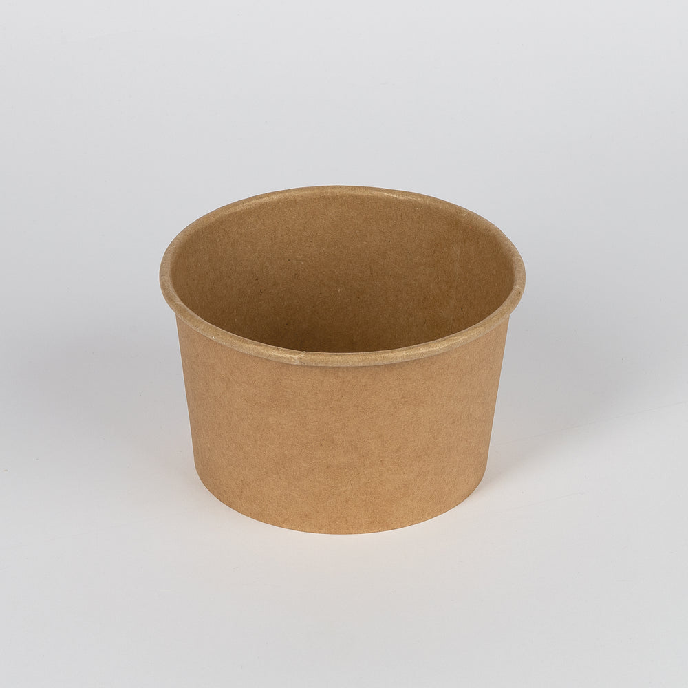 Salatschale aus Kraftkarton/PE, braun, 500ml, Ø120x70mm, VPE: 600 St.