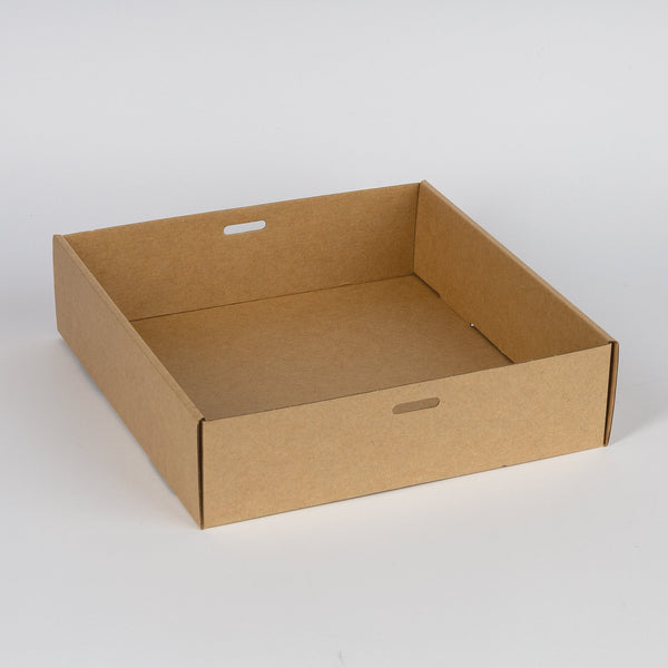 Catering-Box, "S", Natur, kraft-Karton, 22,5x22,5x6cm, VPE: 100 St.