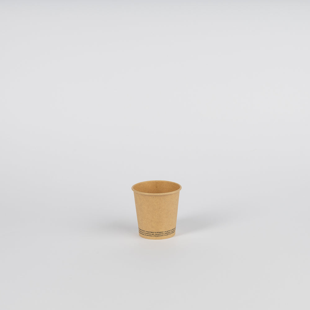 Pappbecher-Espresso, neutral-braun, kraft/PE, 4oz, 100ml