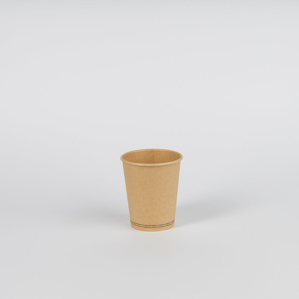 Pappbecher, neutral-braun, kraft/PE, 8oz, Ø80mm, 200ml