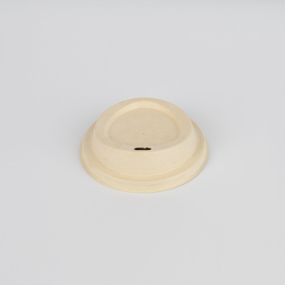 Bagasse-Deckel, f. Pappbecher, Ø90mm, 12/16oz