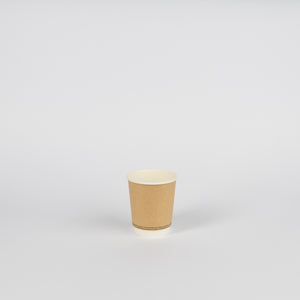Pappbecher, doppelwandig, neutral-braun/weiß, kraft/PE, 8oz, Ø80mm, 200ml, VPE: 500 St.