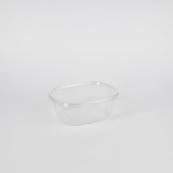 rPET, Salatschale, m. Klappdeckel, oval, 500ml, VPE: 600 St.