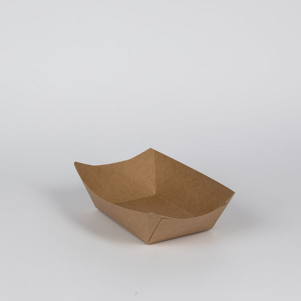 Snackschiff-Schale, kraft, braun, 800ml, 135x85x5mm, VPE: 1.000 St.