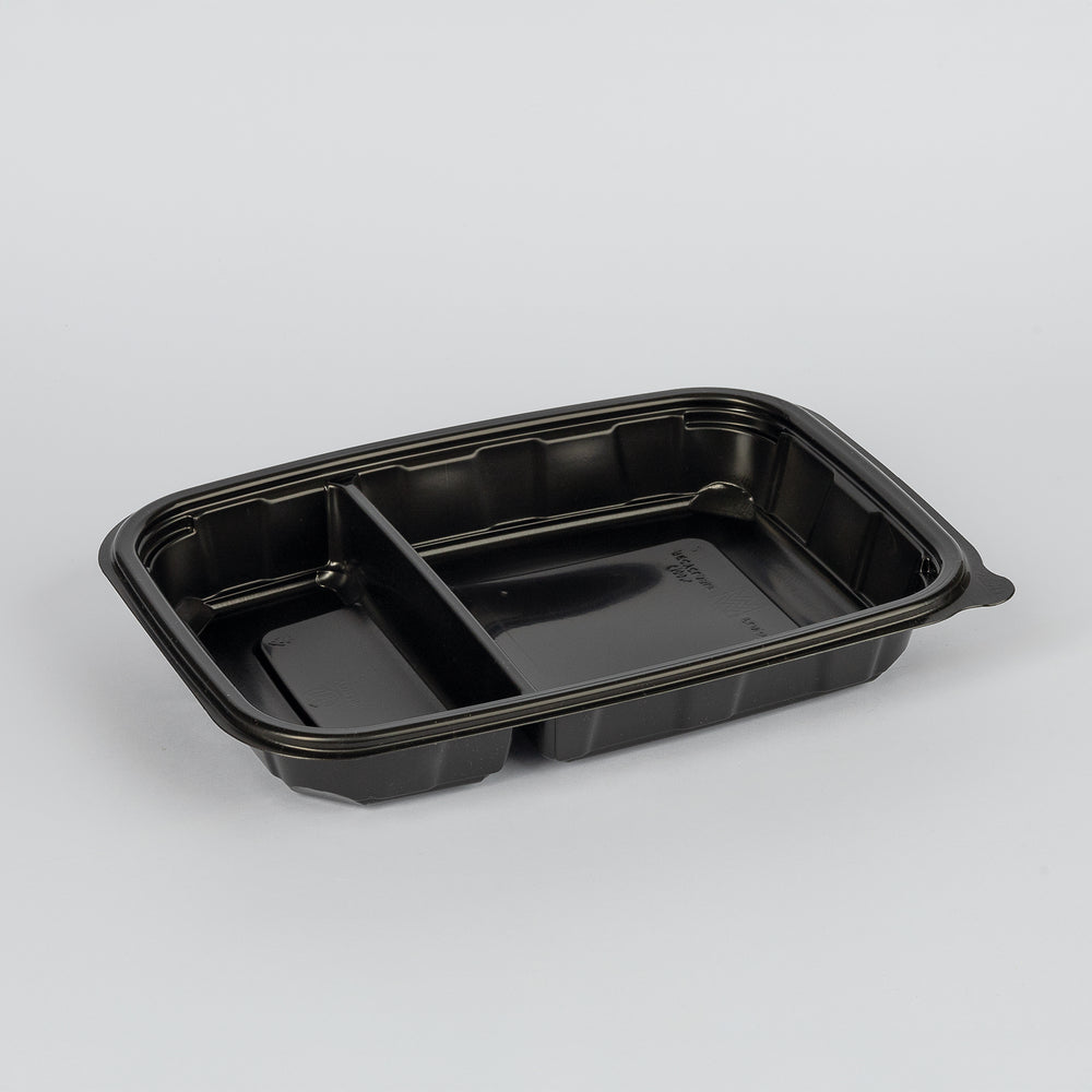 Mikrowellenschale, PP, 2-geteilt, 250x180x55mm, schwarz, inkl. Deckel, VPE: 240 St.