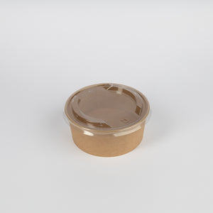 r-PET Deckel, für Salatschale aus Kraftkarton, 500/750/1000ml, temperaturfähig bis 60 °C, Ø150mm, VPE 300 St.