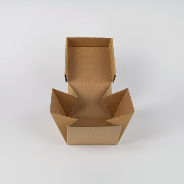 Burger Box, 12x12x10cm, Kraftkarton, braun, faltbar, VPE: 100 St.