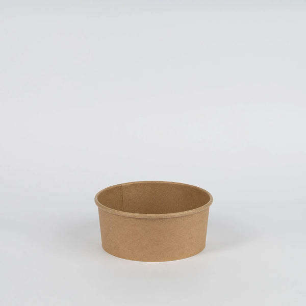 Salatschale aus Kraftkarton/PE, braun, 750ml, Ø150x60mm, VE: 300 St.