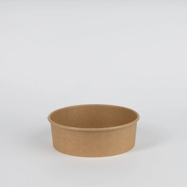 Salatschale aus Kraftkarton/PE, braun, 1100ml, Ø184x57mm, VPE: 300 St.