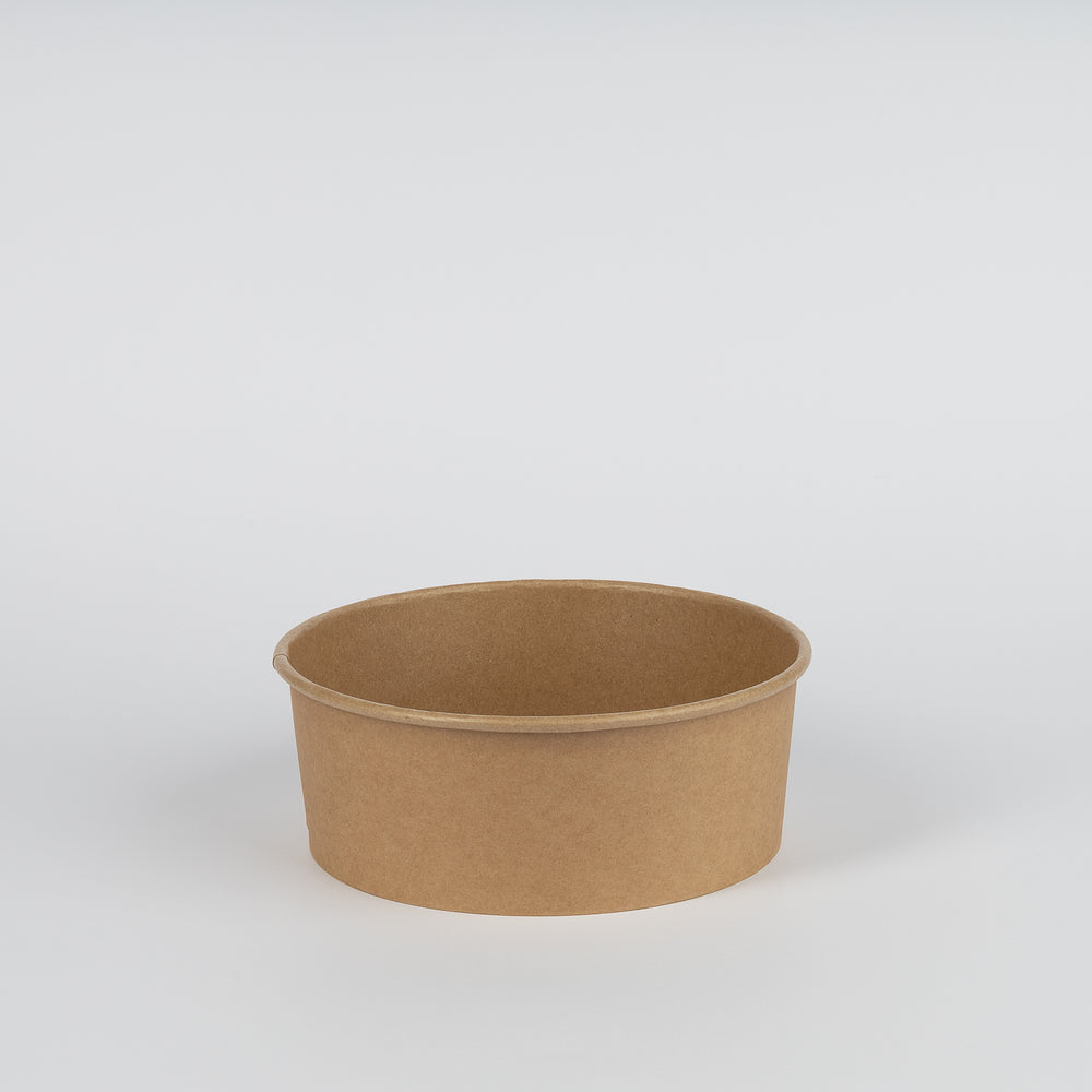 Salatschale aus Kraftkarton/PE, braun, 1300ml, Ø184x67mm, VPE: 300 St.