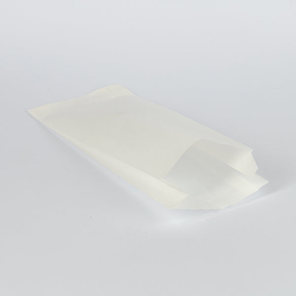 Fettgebäck-Metzgerfaltenbeutel, 12+5x23cm, weiß, StarflexExtra, 40gr./m², VPE: 1.000 St.