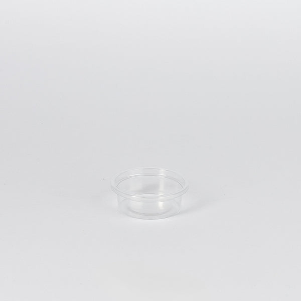 rPET-Dressingbecher, 30ml, rund, transparent, Ø62,5x22mm, VPE: 2.000 St.