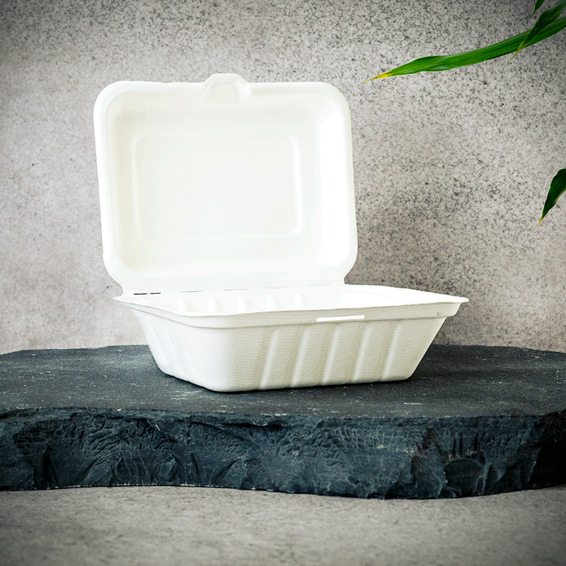 Bagasse, Snack-Box, weiß, 530ml, 185x143x62mm, VPE: 300 St.