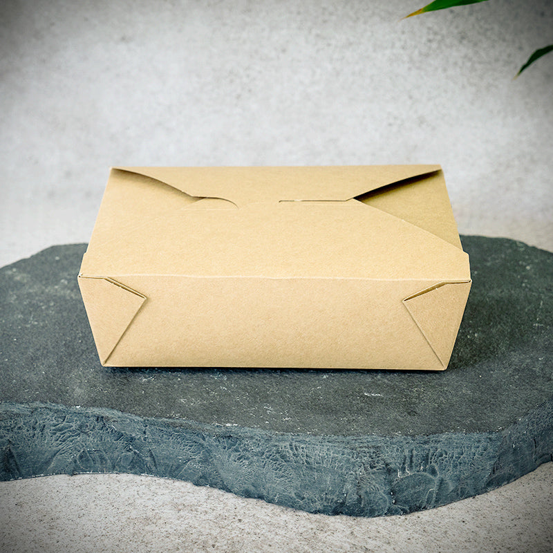 Lunch-Box, Take away, 19x14x6cm, 2000ml, kraftpapier, braun