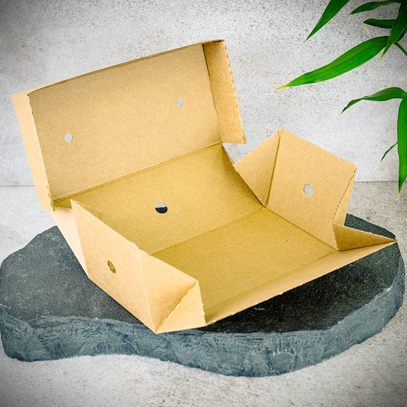 Doppel-Burger-Box, 24x12x10cm, Kraftkarton, braun, faltbar, VPE: 100 St.