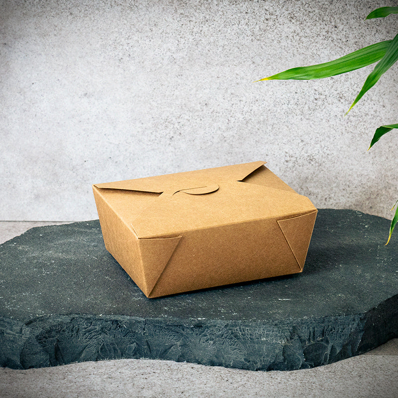 Lunch-Box, Take away, 15,3x12x6,5cm, 1300ml, kraftpapier, braun