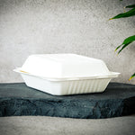 Bagasse, Menübox, weiß, ungeteilt, 225x201x85mm, 1000ml, VPE: 150 St.